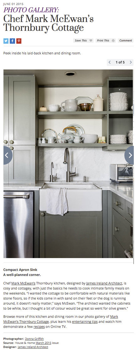 Kitchen for Mark McEwan as published in House & Home